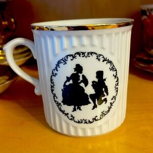 Mozart mug Original Bohemia black white with gold rim